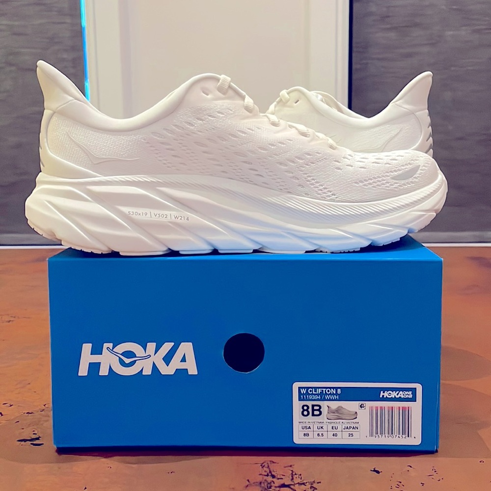 Hoka Clifton White Womens Size 8